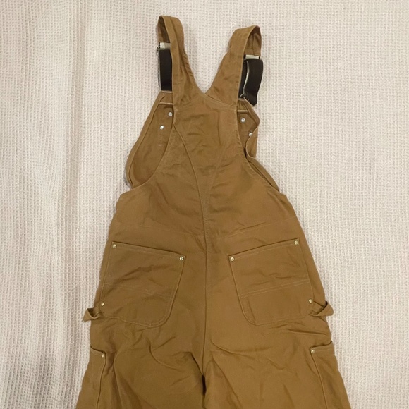 Carhartt R41 Overall Men’s 36W 34L Duck Zip-to-Thigh Bib Quilt Lined Brown - Picture 4 of 16